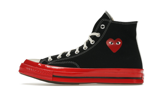 Chuck Taylor All Star 70 Hi Comme Des Garcons Play Black Red Sole