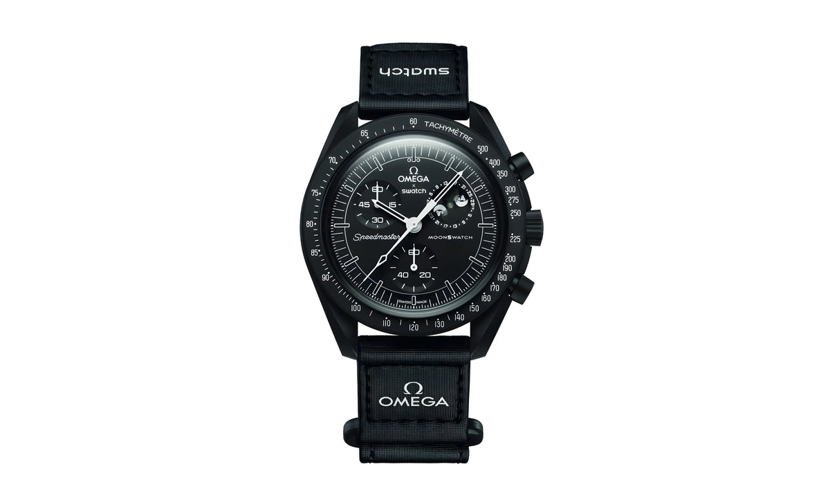 Swatch x Omega Bioceramic Moonswatch Mission To Moonphase Snoopy Black