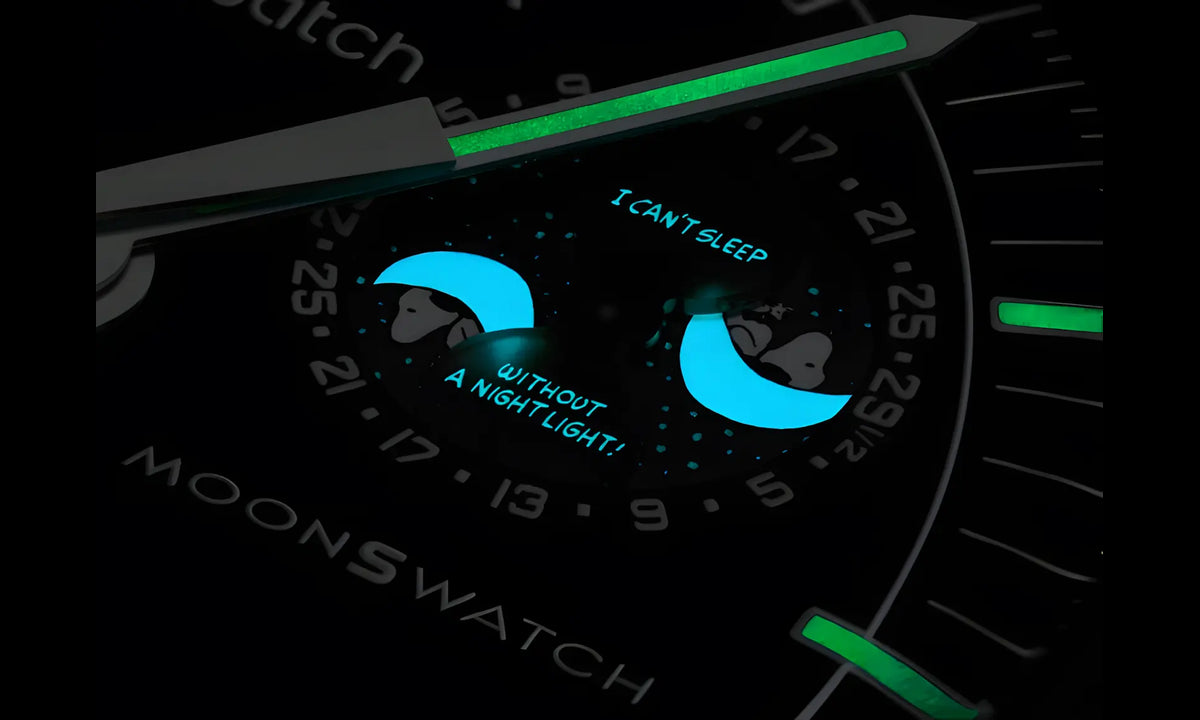 Swatch x Omega Bioceramic Moonswatch Mission To Moonphase Snoopy Black