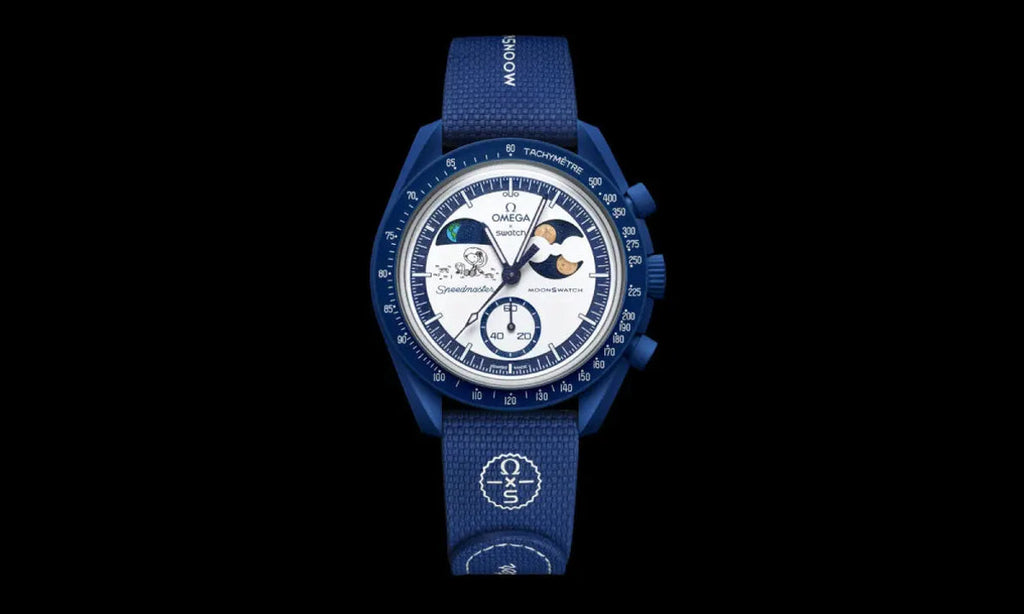 Swatch x Omega Bioceramic Moonswatch Mission To Earthphase Moonshine Snoopy Gold