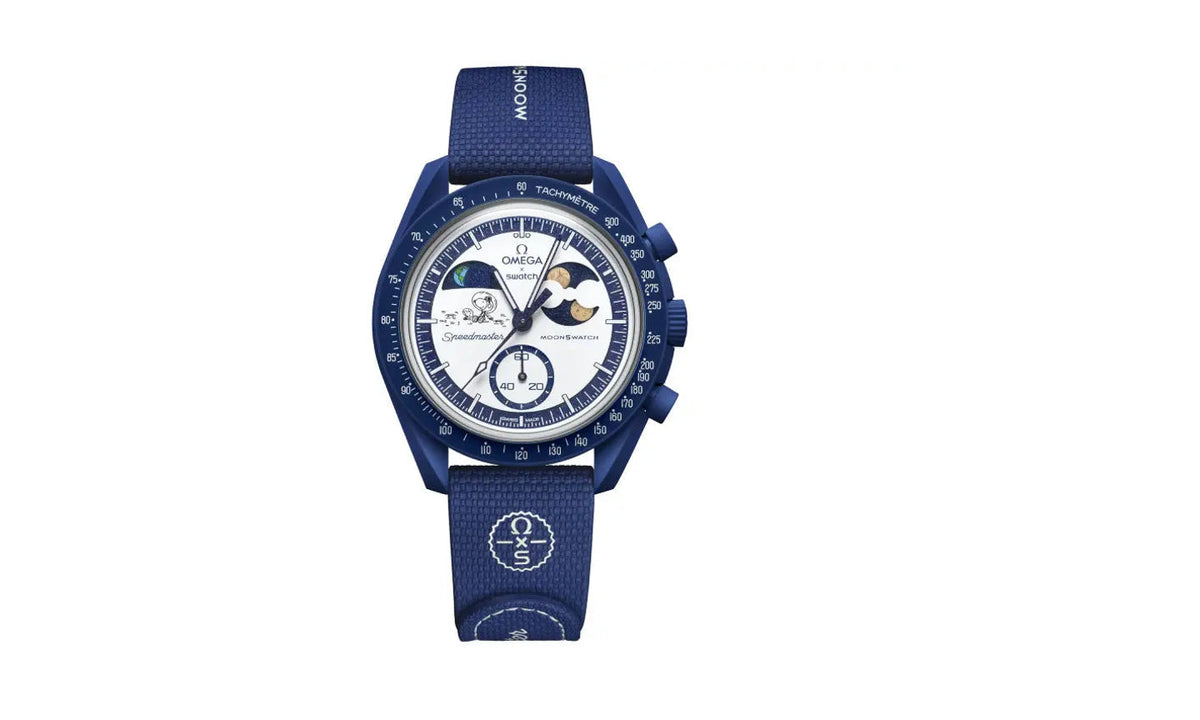 Swatch x Omega Bioceramic Moonswatch Mission To Earthphase Moonshine Snoopy Gold