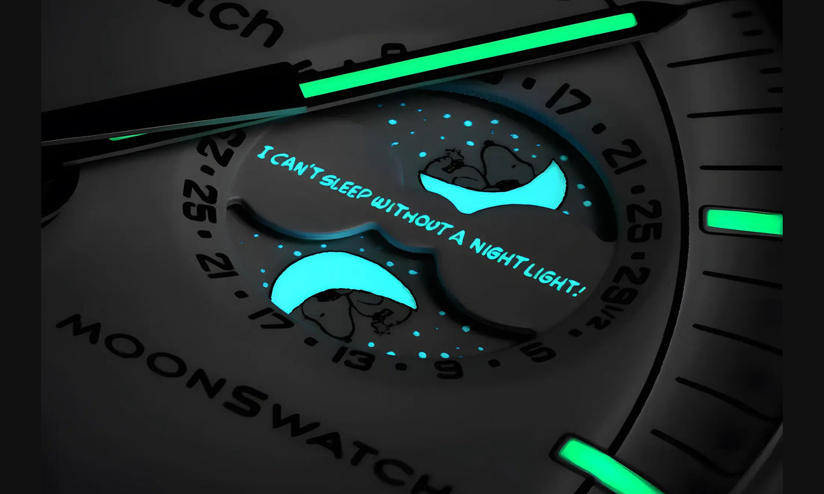 Swatch x Omega Bioceramic Moonswatch Mission To Moonphase Snoopy White