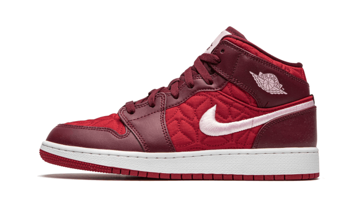 Air Jordan 1 Mid SE Red Quilt (GS) AV5174-600 — Vista 1