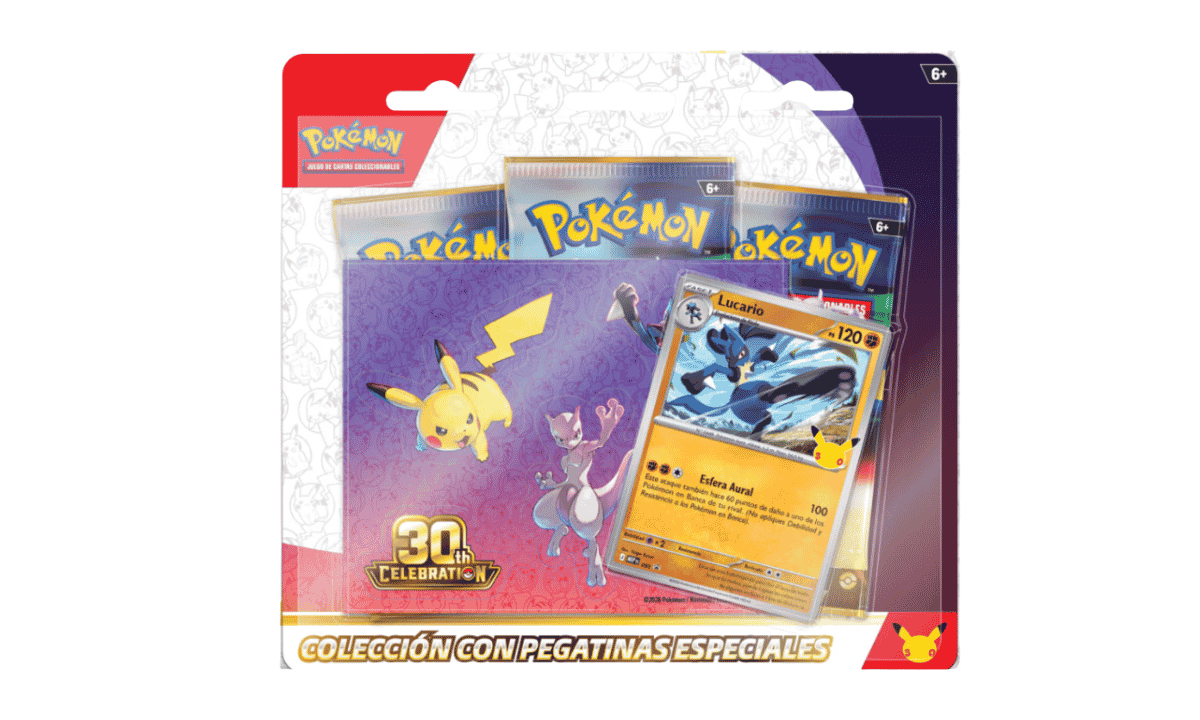 Blíster Lucario 3 Sobres Pokémon 30th Anniversary