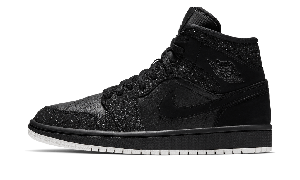 Air Jordan 1 Mid Glitter Black (Women's) BQ6472-001 — Vista 1