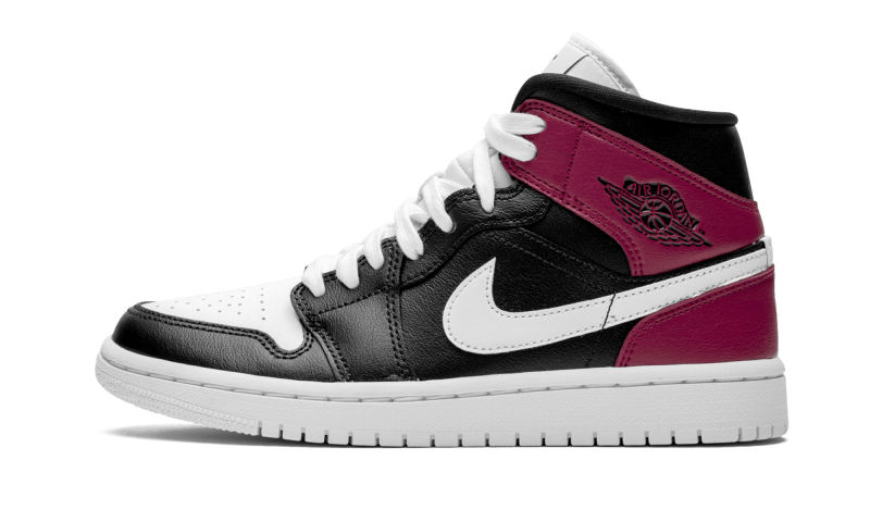 Air Jordan 1 Mid Black Noble Red (Women's) BQ6472-016 — Vista 1