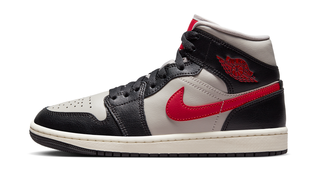 Air Jordan 1 Mid Black College Grey Gym Red (Women's) BQ6472-060 — Vista 1