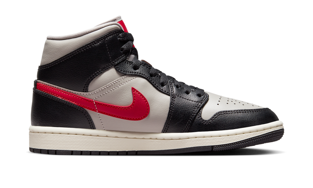 Air Jordan 1 Mid Black College Grey Gym Red (Women's) BQ6472-060 — Vista 2