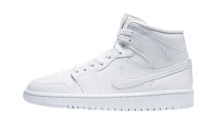 Air Jordan 1 Mid White Snakeskin (Women's) BQ6472-110 — Vista 1