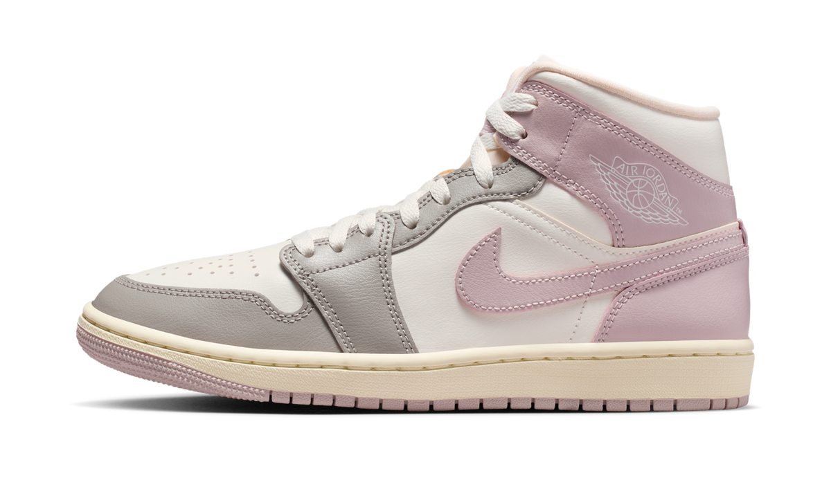 Air Jordan 1 Mid Enigma Stone Particle Rose (Women's) BQ6472-122 — Vista 1