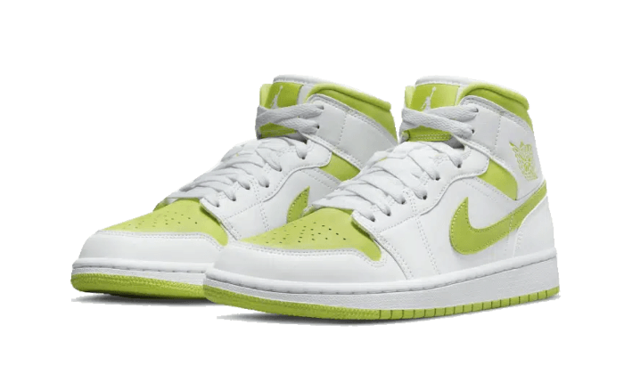 Air Jordan 1 Mid White Lime (Women's) BQ6472-131 — Vista 2