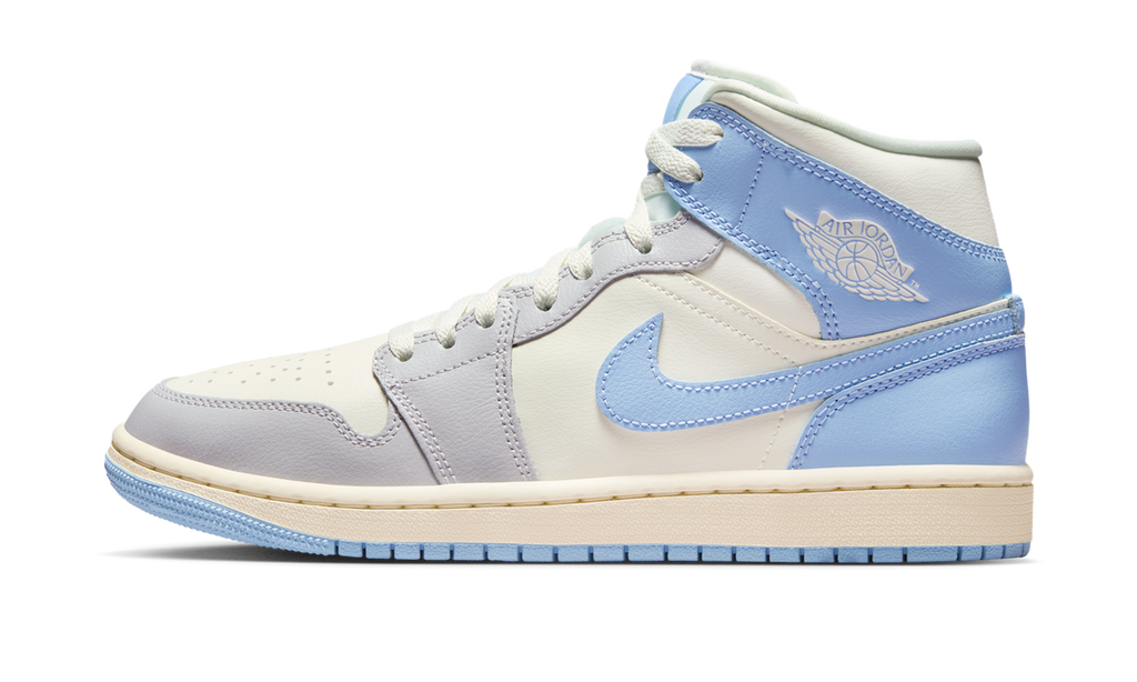 Air Jordan 1 Mid Psychic Blue Sail Coconut Milk (Women's) BQ6472-402 — Vista 1
