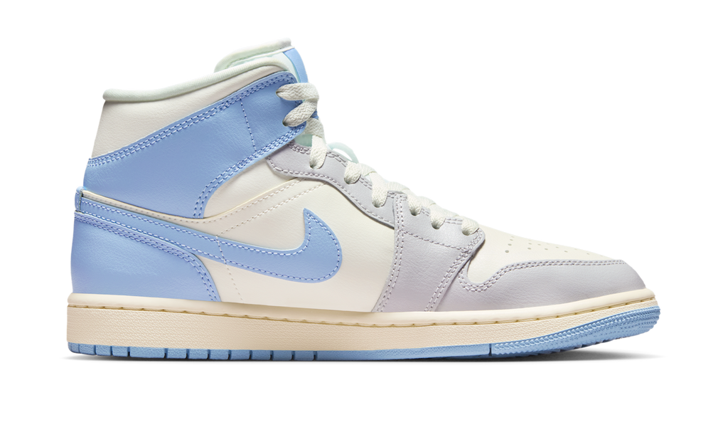 Air Jordan 1 Mid Psychic Blue Sail Coconut Milk (Women's) BQ6472-402 — Vista 2