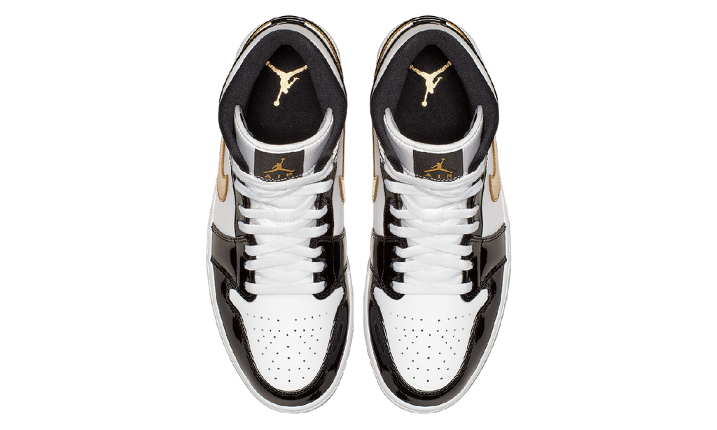 Air Jordan 1 Mid SE Gold Patent (GS) BQ6931-007 — Vista 3