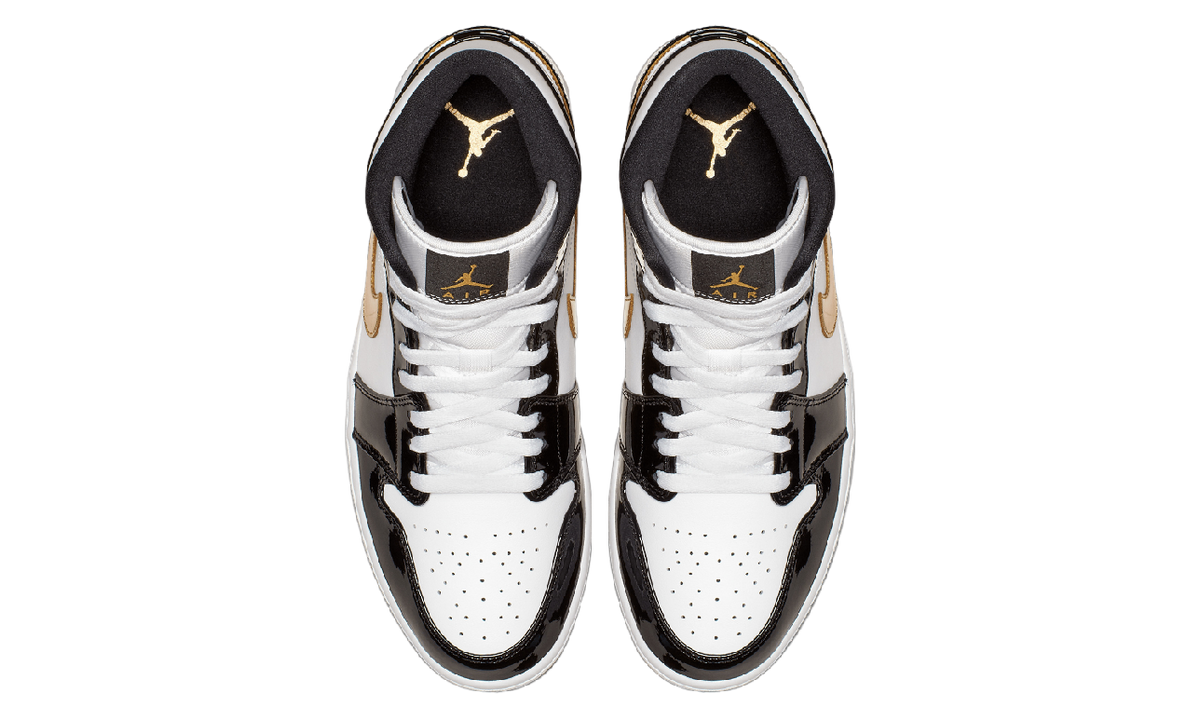 Air Jordan 1 Mid SE Gold Patent (GS) BQ6931-007 — Vista 3