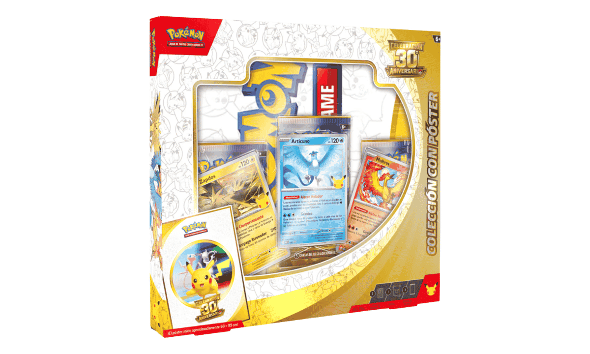 Colección 3 Sobres con Póster Pokémon 30th Anniversary