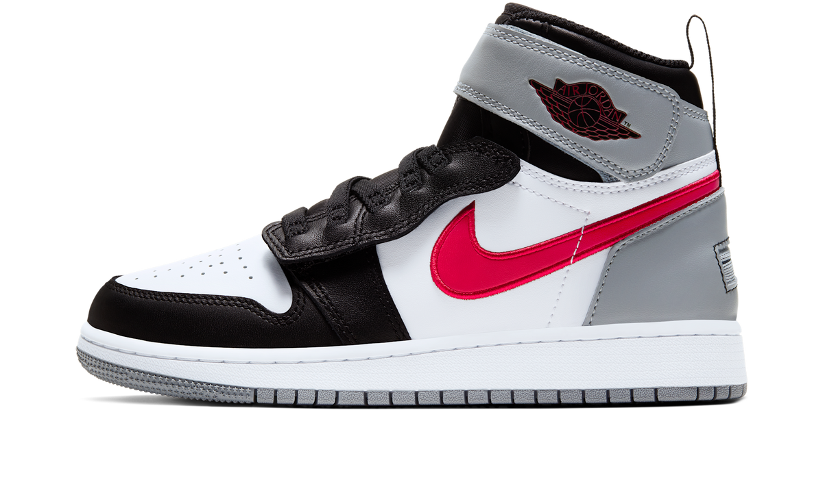 Air Jordan 1 High FlyEase Black Particle Grey Gym Red (GS) CT4897-002 — Vista 1