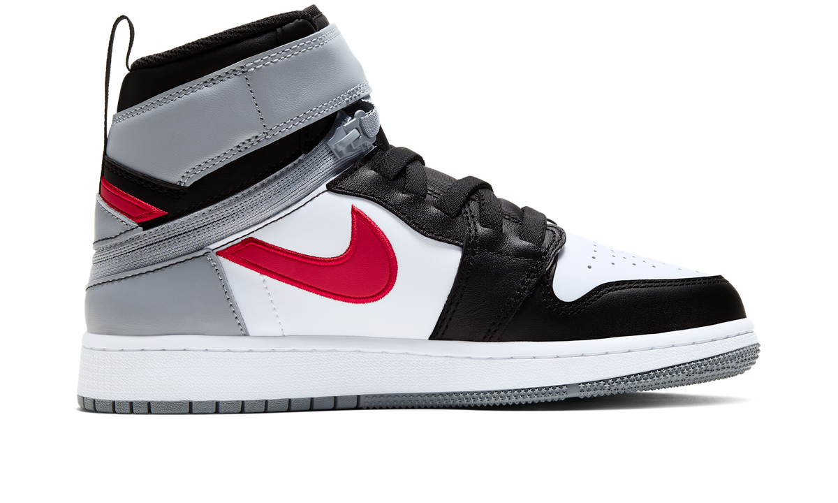 Air Jordan 1 High FlyEase Black Particle Grey Gym Red (GS) CT4897-002 — Vista 2