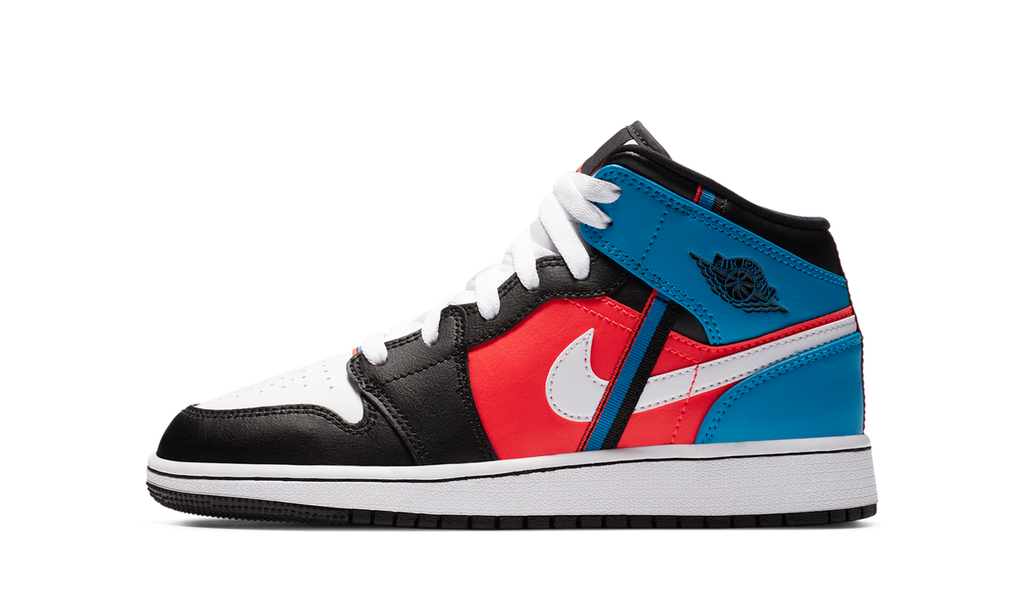 Air Jordan 1 Mid Tri Color Ribbons (GS) CV4891-001 — Vista 1