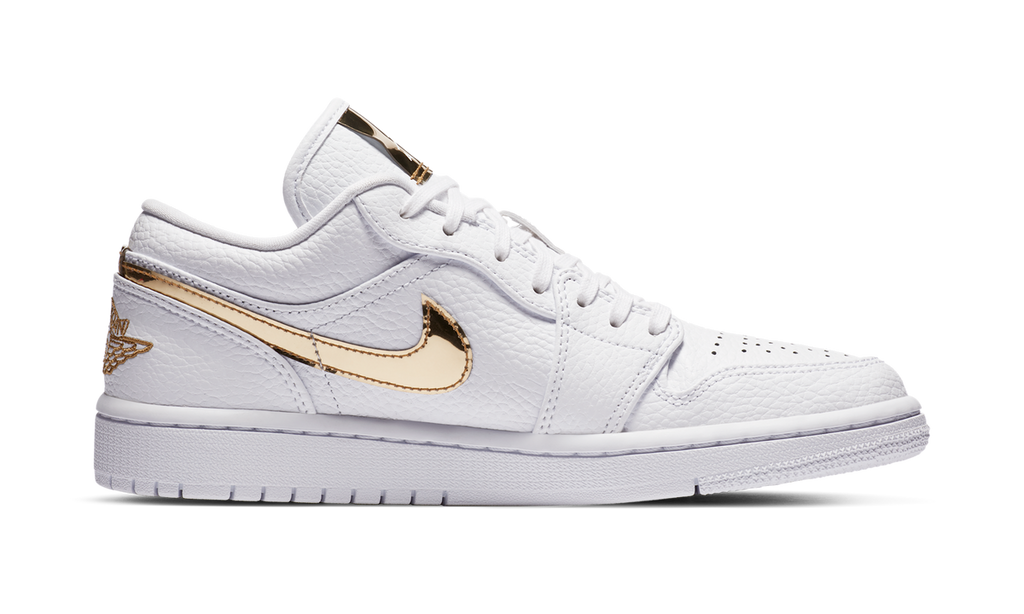 Air Jordan 1 Low White Metallic Gold (Women's) CZ4776-100 — Vista 2