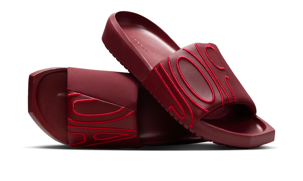 Air Jordan NOLA Slide Dark Team Red Hibiscus (Women's) CZ8027-603 — Vista 1