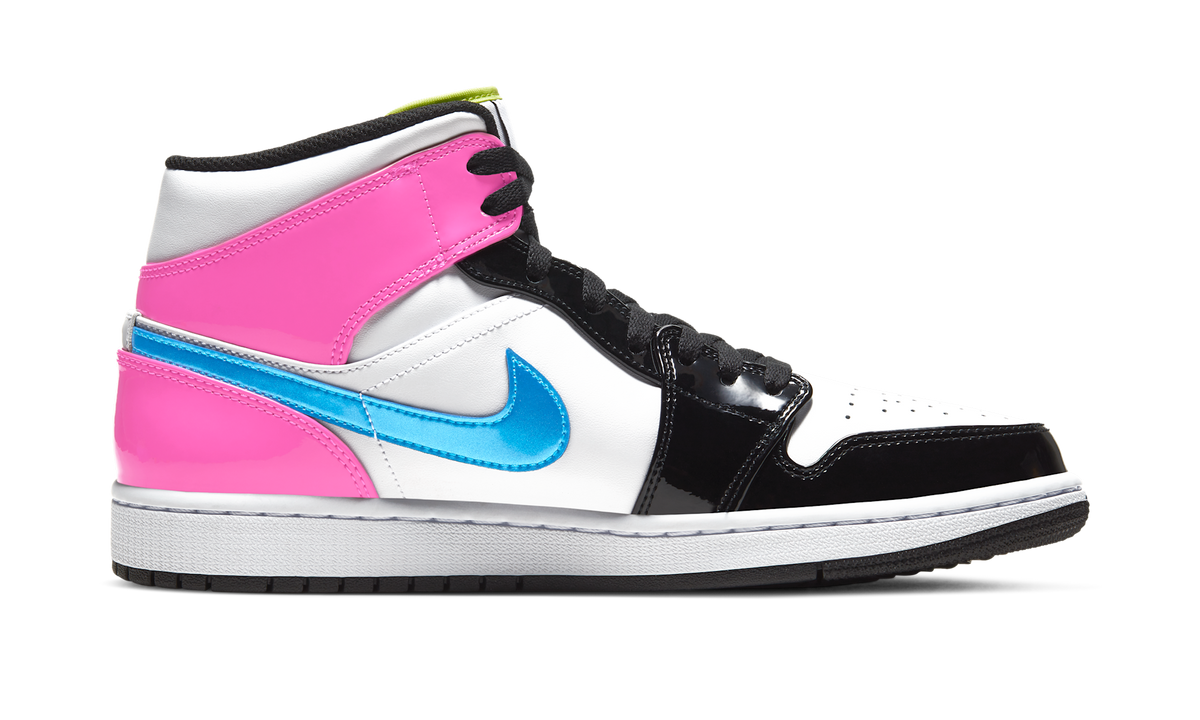 Air Jordan 1 Mid White Black Cyber Pink CZ9834-100 — Vista 2