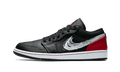 Air Jordan 1 Low Brushstroke Swoosh Black DA4659-001 — Vista 1
