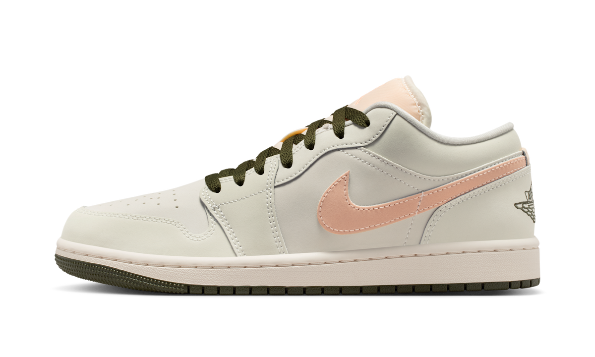 Air Jordan 1 Low Sail Crimson Tint Khaki (Women's) DC0774-111 — Vista 1