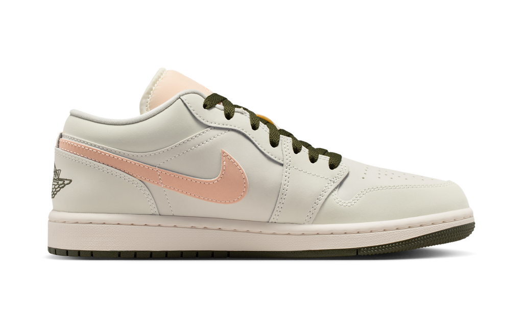 Air Jordan 1 Low Sail Crimson Tint Khaki (Women's) DC0774-111 — Vista 2