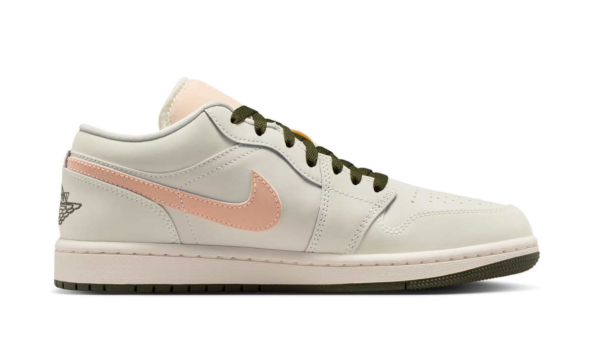 Air Jordan 1 Low Sail Crimson Tint Khaki (Women's) DC0774-111 — Vista 2