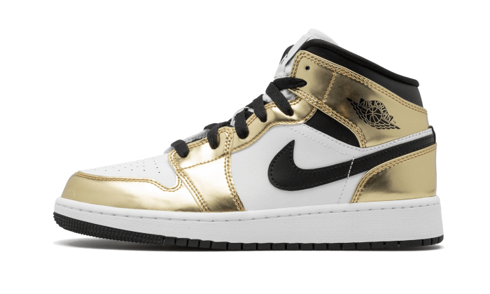 Air Jordan 1 Mid White Metallic Gold DC1419-700 — Vista 1