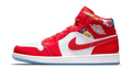 Air Jordan 1 Mid Barcelona Sweater Red Patent DC7294-600 — Vista 1