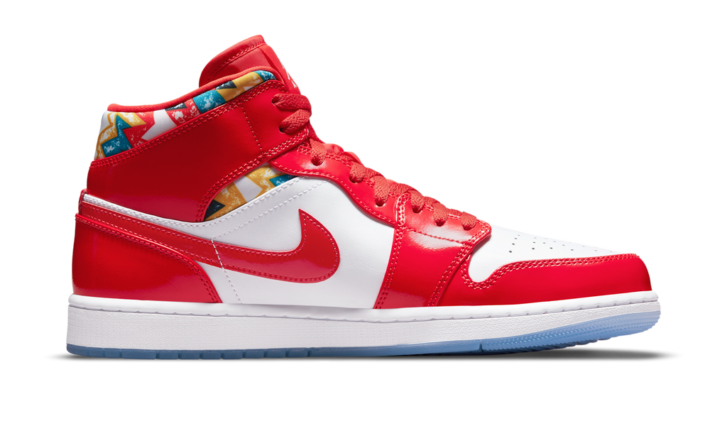 Air Jordan 1 Mid Barcelona Sweater Red Patent DC7294-600 — Vista 2