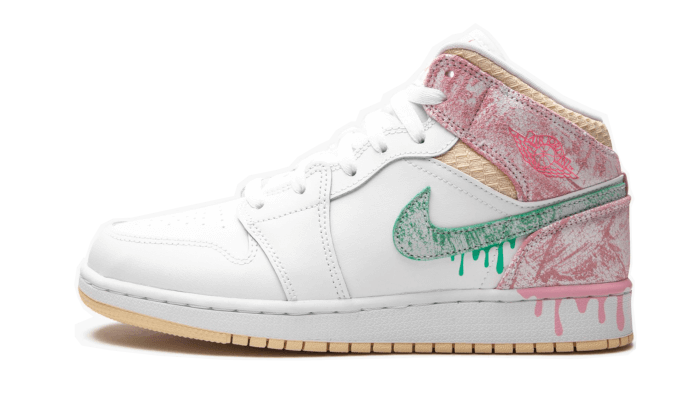 Air Jordan 1 Mid SE Paint Drip DD1666-100 — Vista 1