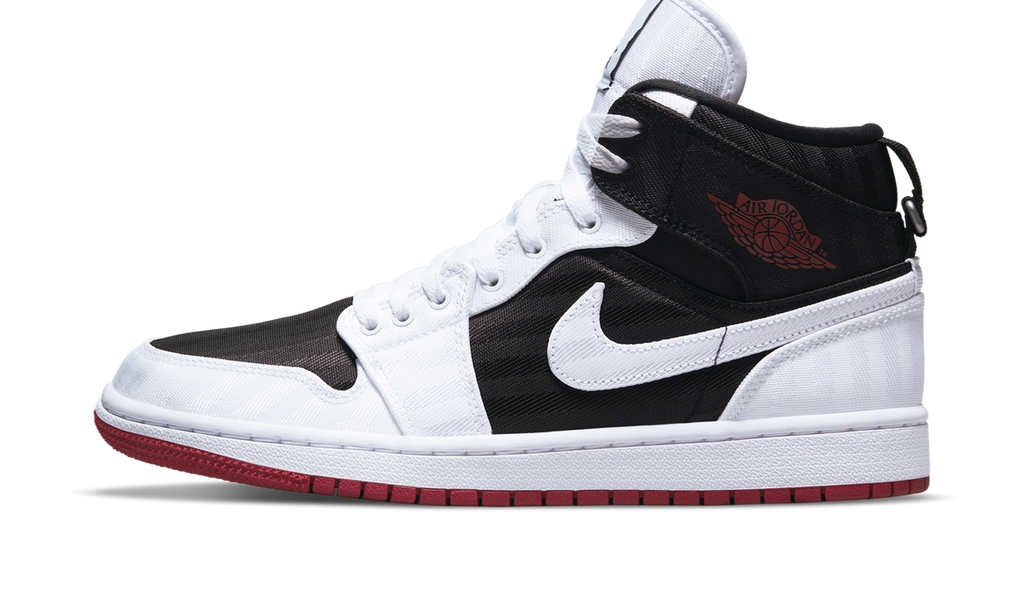 Air Jordan 1 Mid SE Utility Canvas White Black Gym Red (Women's) DD9338-016 — Vista 1