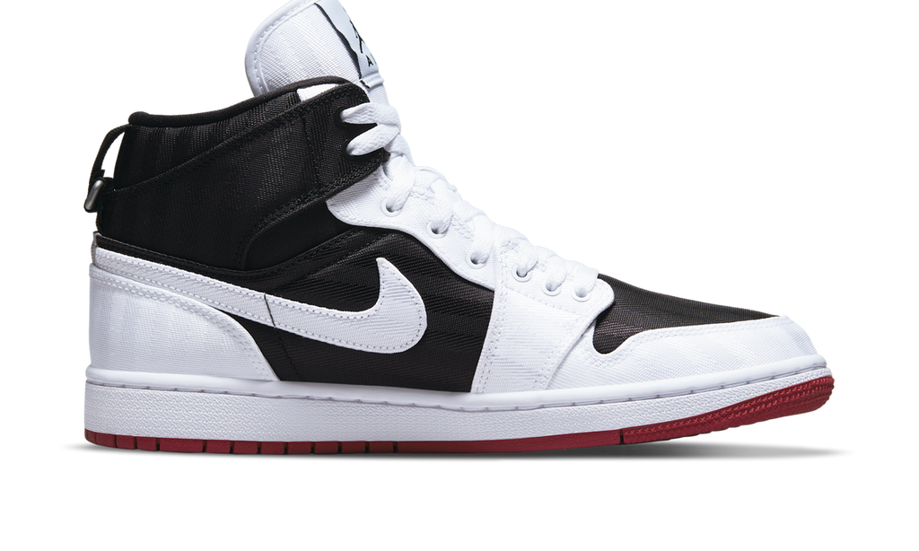 Air Jordan 1 Mid SE Utility Canvas White Black Gym Red (Women's) DD9338-016 — Vista 2