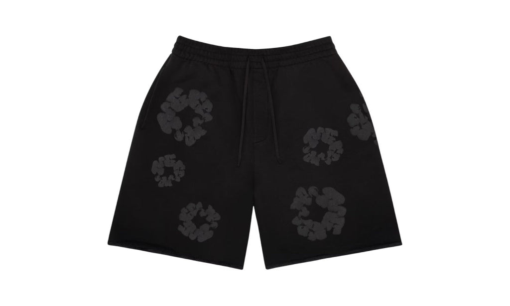 Denim Tears Faded Mono Cotton Wreath Sweatshorts Black