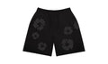 Denim Tears Faded Mono Cotton Wreath Sweatshorts Black