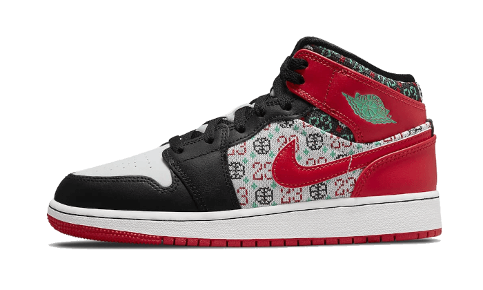 Air Jordan 1 Mid SE Ugly Christmas Sweater (GS) DM1208-150 — Vista 1
