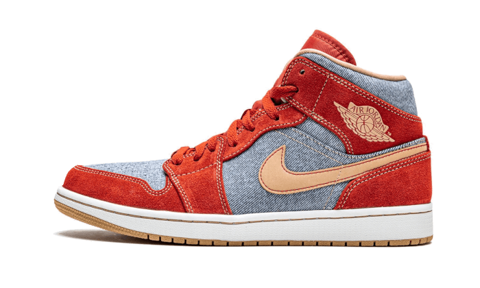 Air Jordan 1 Mid Denim Red (GS) DM4384-600 — Vista 1