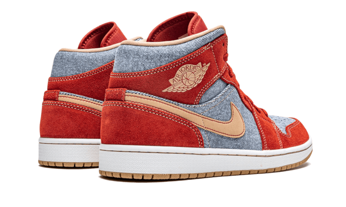 Air Jordan 1 Mid Denim Red (GS) DM4384-600 — Vista 2