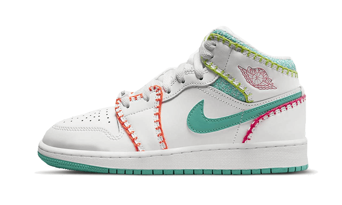 Air Jordan 1 Mid Multi Knit (GS) DM6218-100 — Vista 1