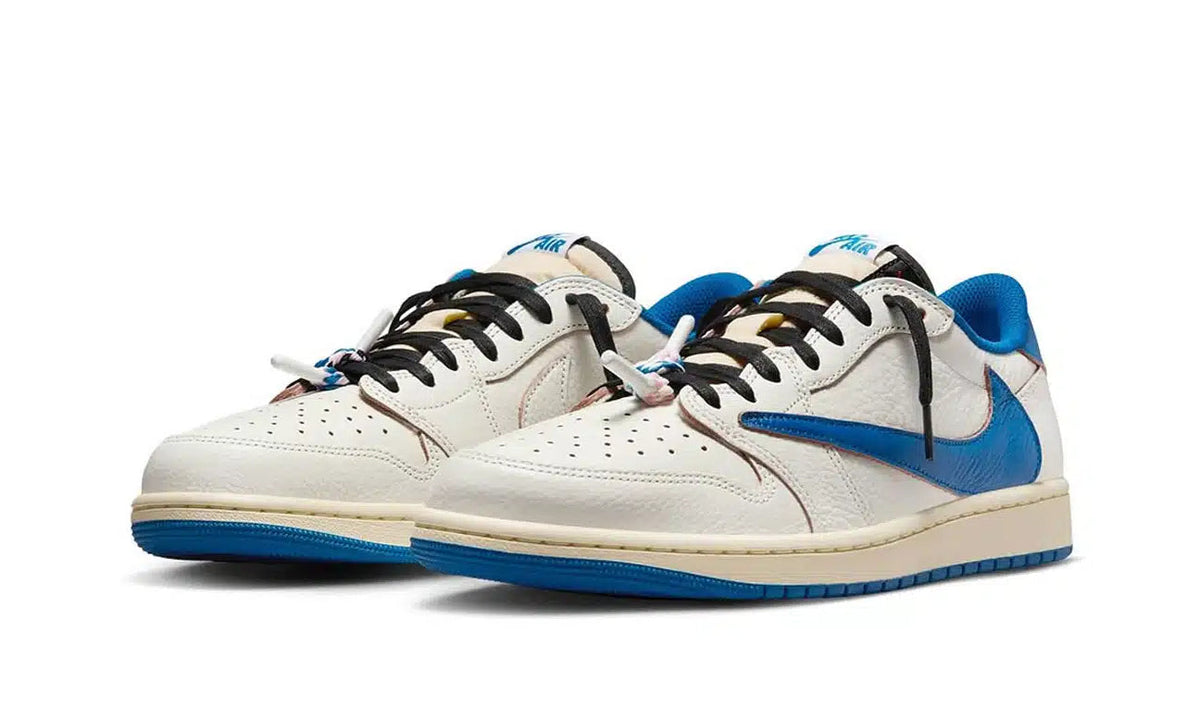Air Jordan 1 Retro Low OG SP Fragment x Travis Scott Sail Military Blue DM7866-104 — Vista 2