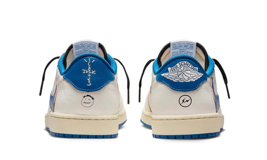 Air Jordan 1 Retro Low OG SP Fragment x Travis Scott Sail Military Blue DM7866-104 — Vista 3