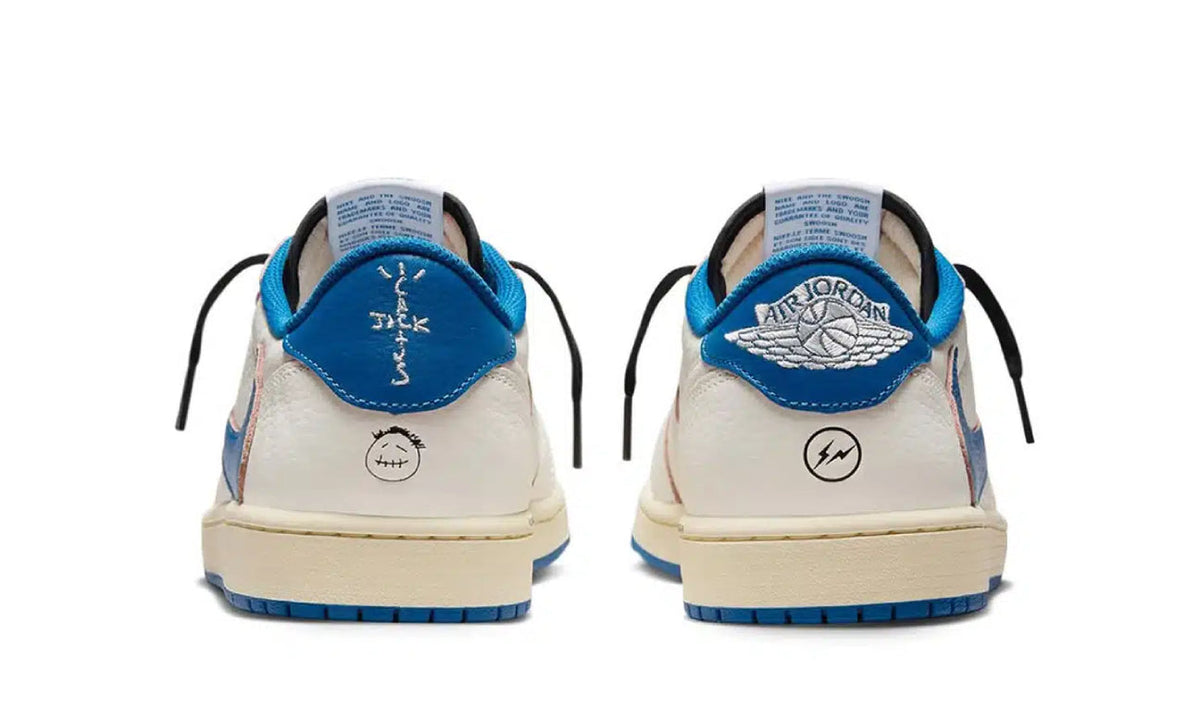 Air Jordan 1 Retro Low OG SP Fragment x Travis Scott Sail Military Blue DM7866-104 — Vista 3