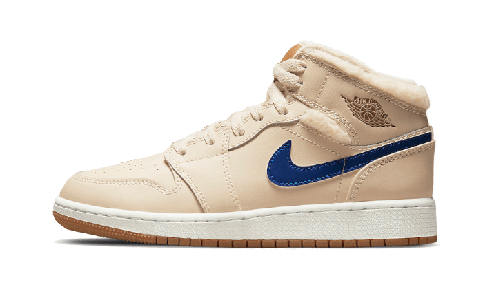 Air Jordan 1 Mid Utility Fleece Pearl White (GS) DO2207-264 — Vista 1