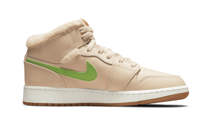 Air Jordan 1 Mid Utility Fleece Pearl White (GS) DO2207-264 — Vista 2