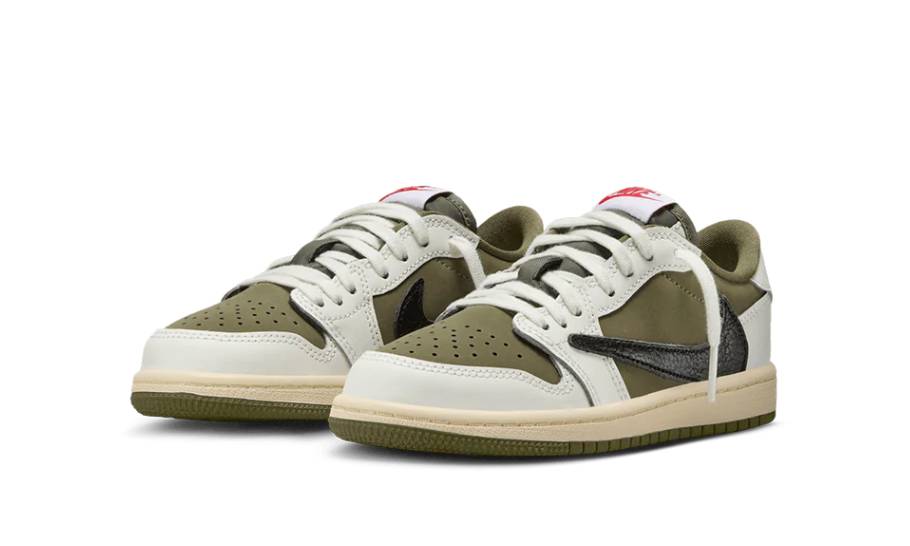 Air Jordan 1 Retro Low OG SP Travis Scott Medium Olive (PS)(TD) DO5441-200 — Vista 2