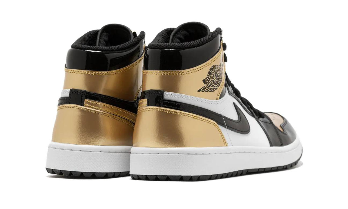 Air Jordan 1 Retro High Golf Patent Gold Toe DQ0660-002 — Vista 3
