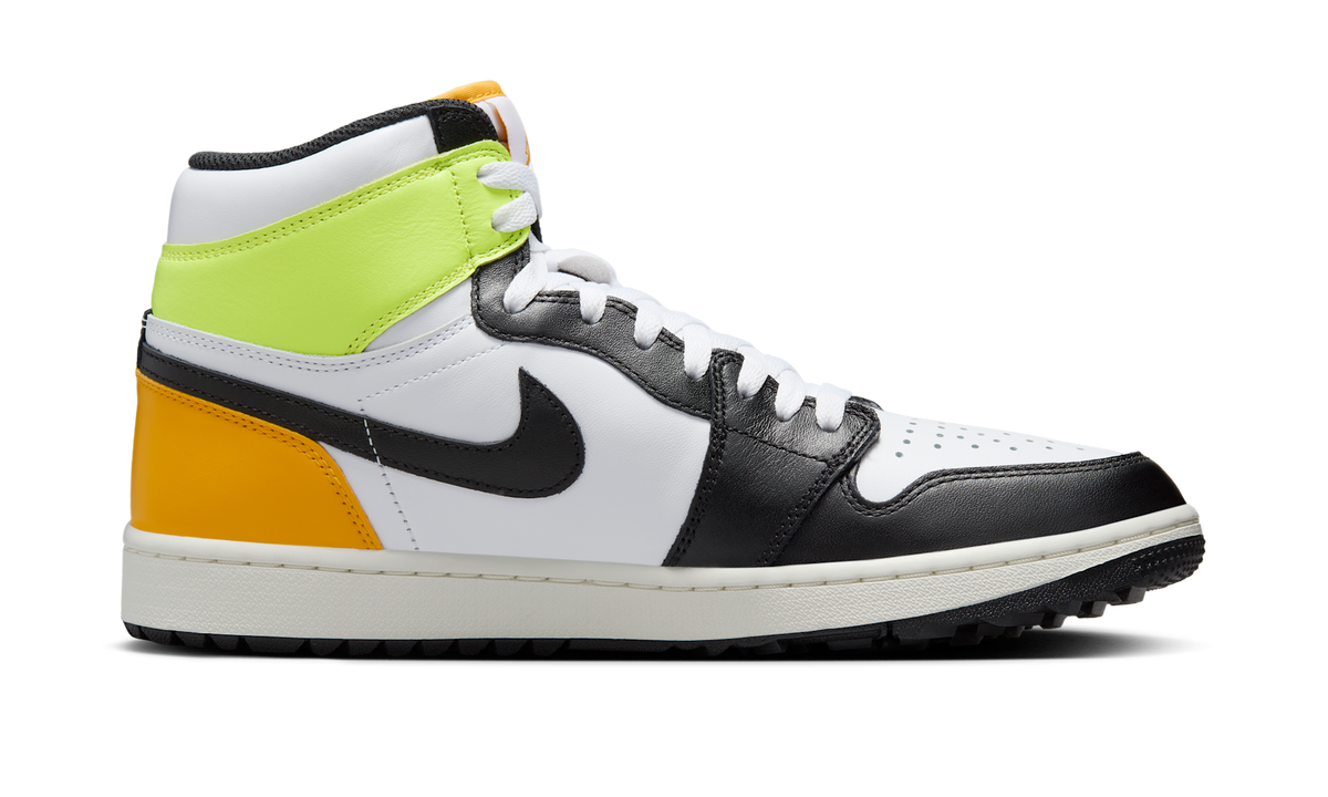 Air Jordan 1 Retro High Golf White University Gold Volt Black DQ0660-105 — Vista 2